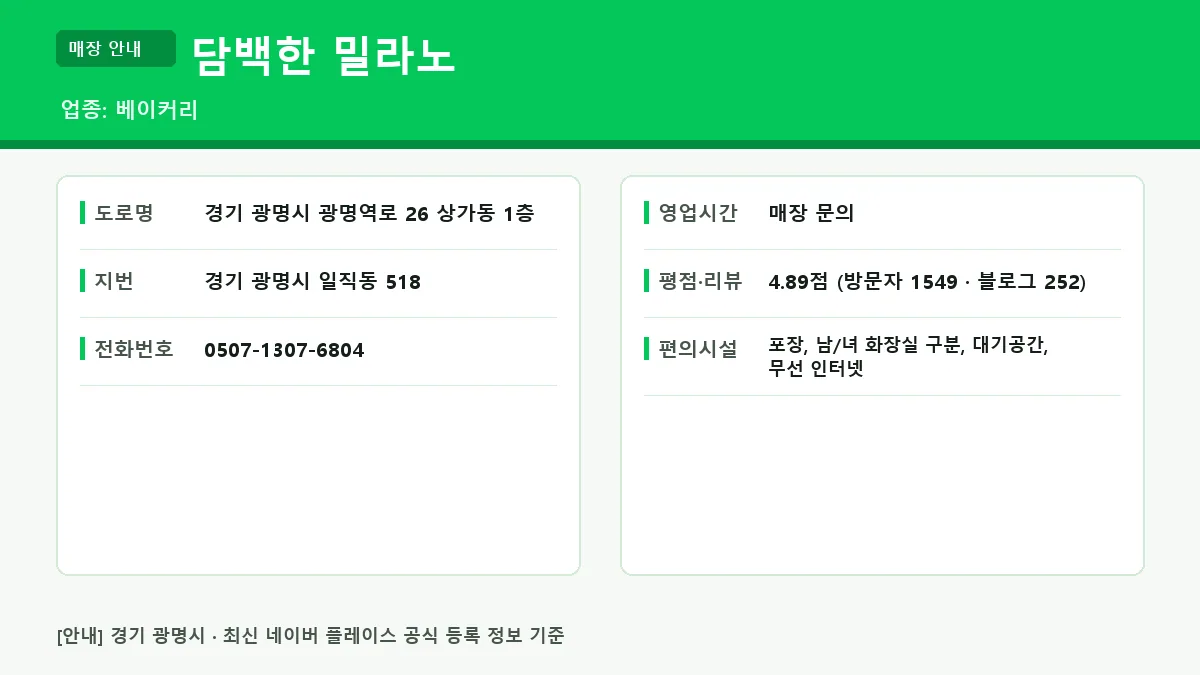 매장 이용 및 위치 정보 요약