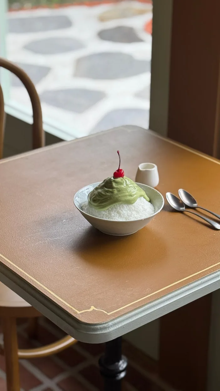 공주시 카페 체스넛프렌즈 테라스 메뉴 - 말차 빙수 8,500원